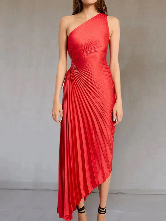 Image of Nell | Women's One Shoulder Midi Dress