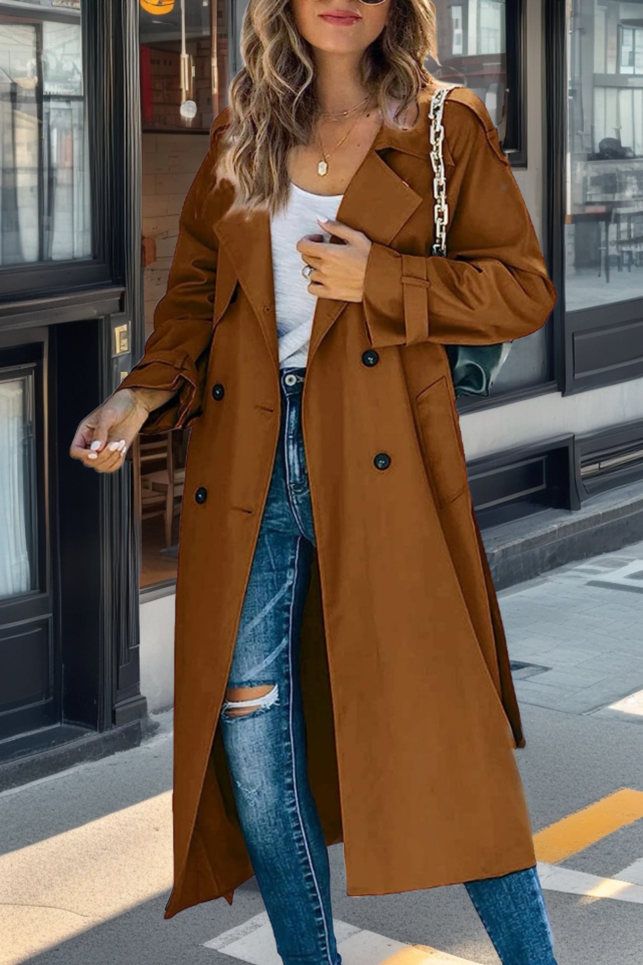 Image of Nina | Women's Double-Breasted Trench Coat