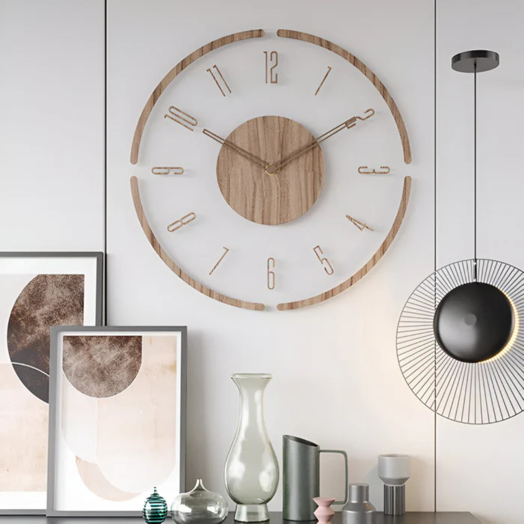 Nock Wall Clock - Acrylic and Wood, Silent Design