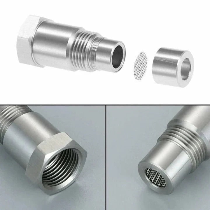 O2 Sensor Spacer Adapter with Built-In Mini Catalytic Converter for Check Engine Light