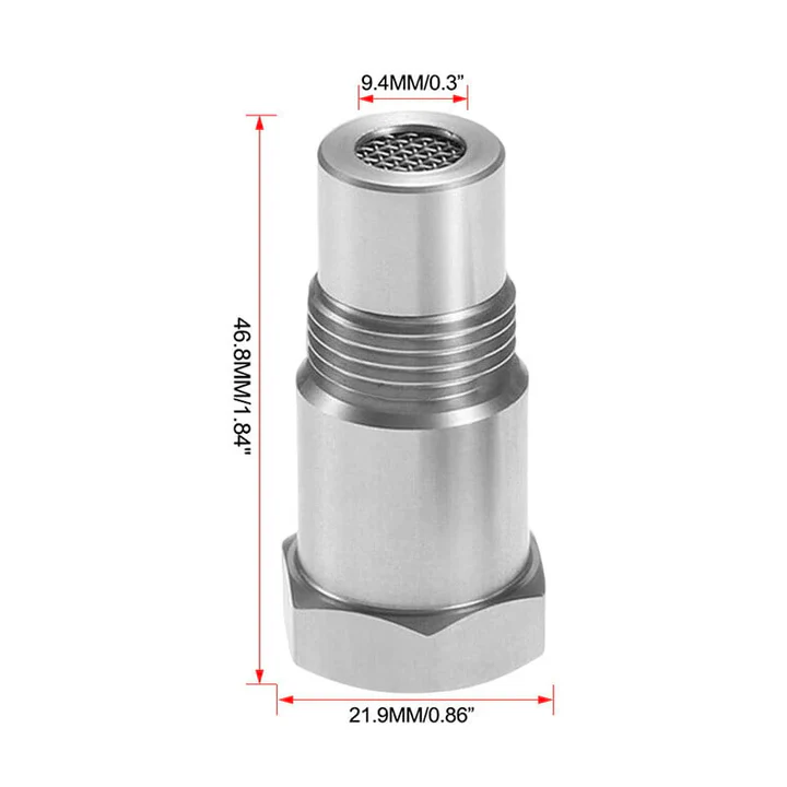 O2 Sensor Spacer Adapter with Built-In Mini Catalytic Converter for Check Engine Light