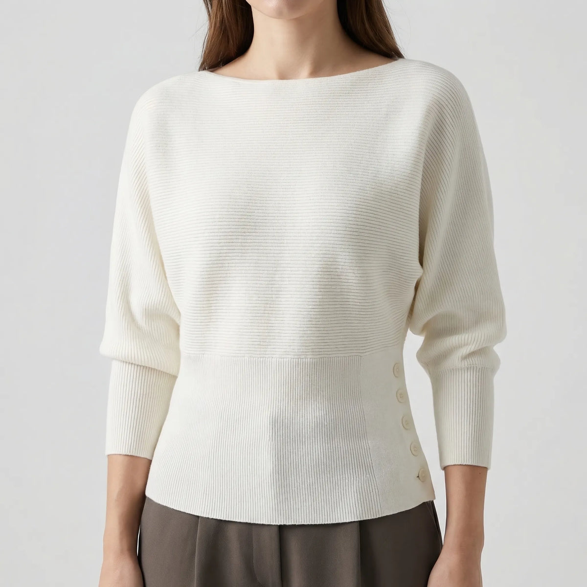 Off-the-Shoulder Batwing Knit Sweater