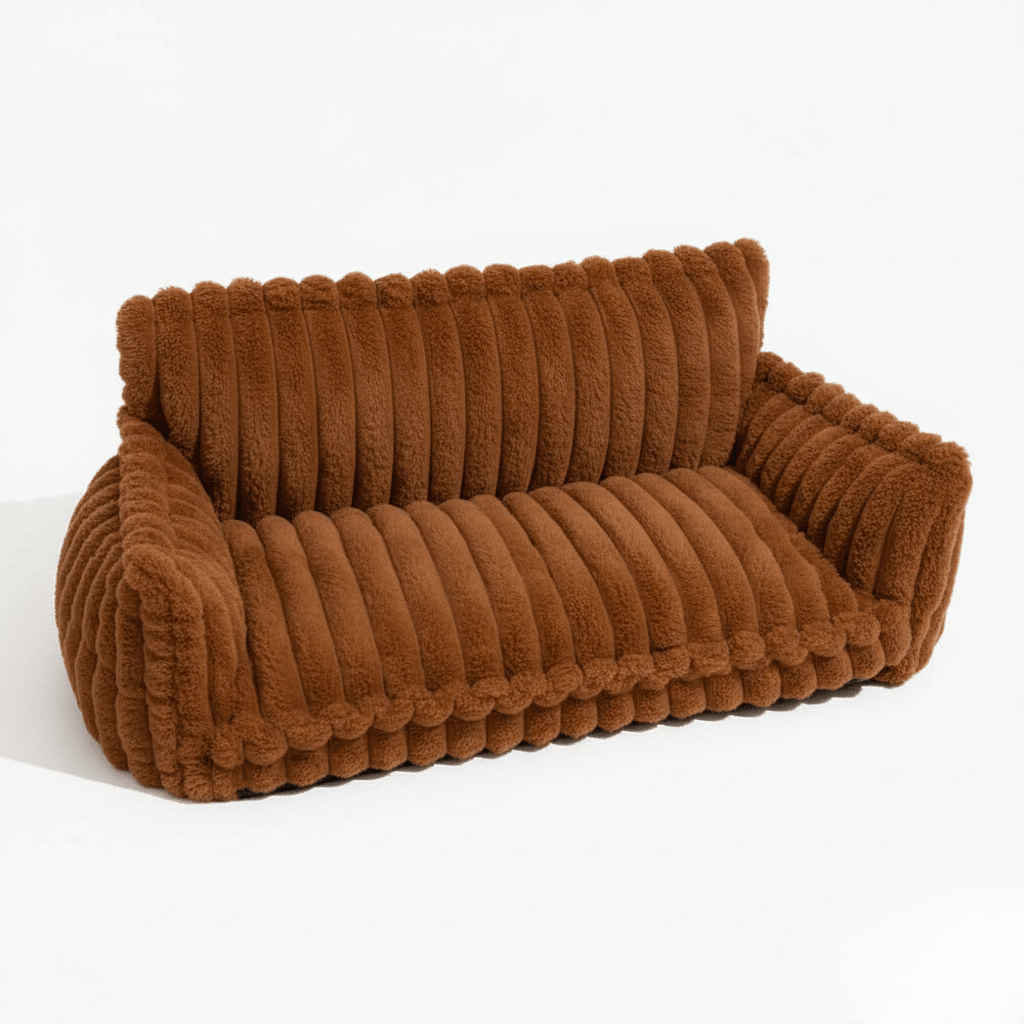 Orthopedic Dog Sofa with Memory Foam, Plush, Foldable, Non-Slip, Removable Cover