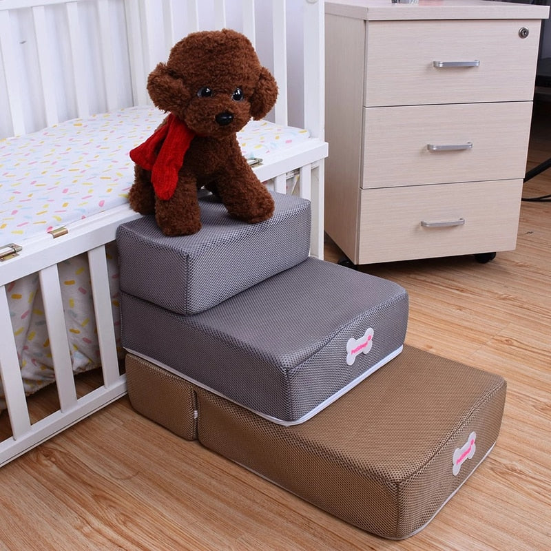 Orthopedic Pet Stairs – Two-Layer Construction with Mesh Foam for Small Dogs and Cats