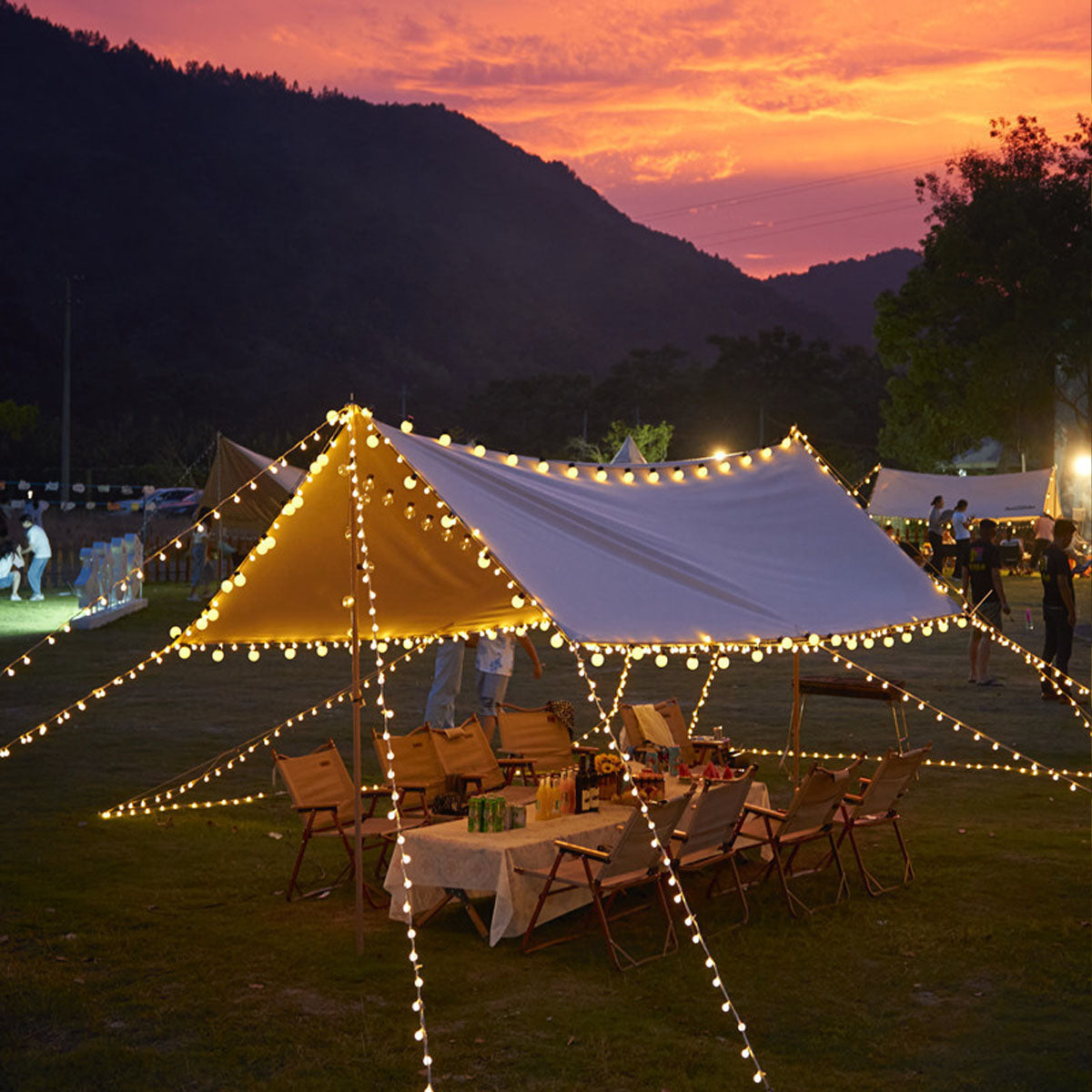 Outdoor Camping LED Globe String Lights IP55 Waterproof Multi-Power