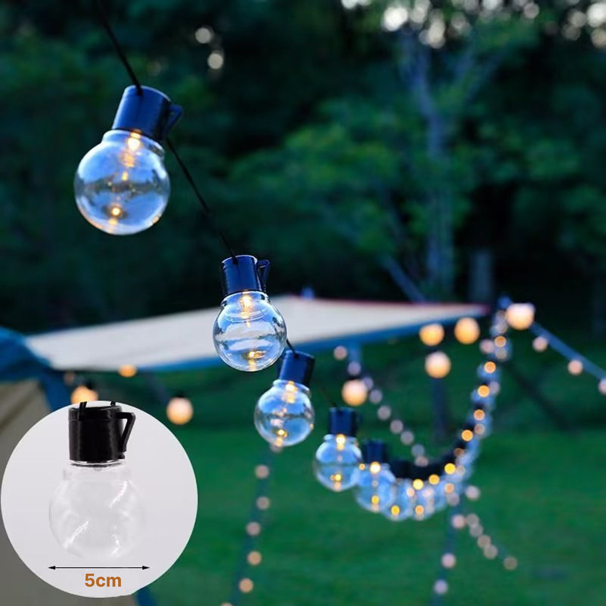 Outdoor Camping LED Globe String Lights IP55 Waterproof Multi-Power