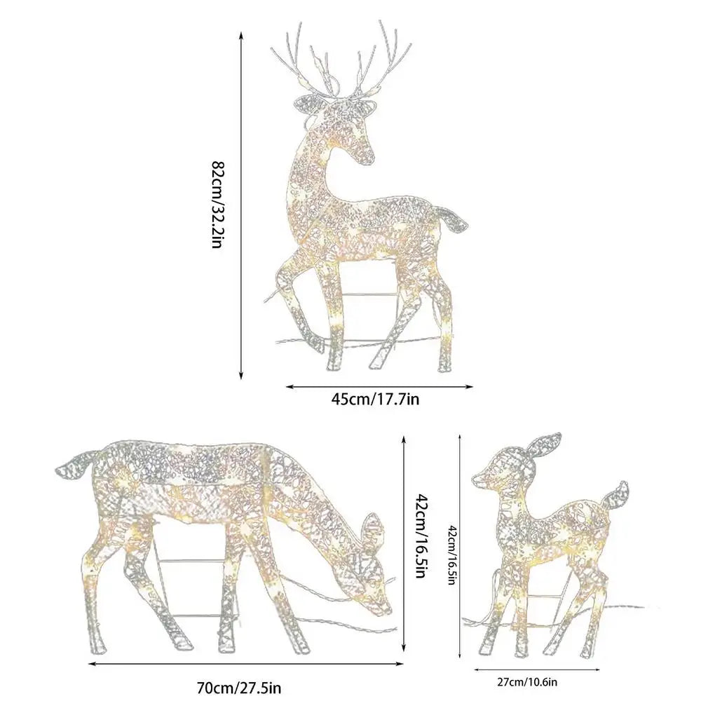 Outdoor Christmas Reindeer Decoration Set