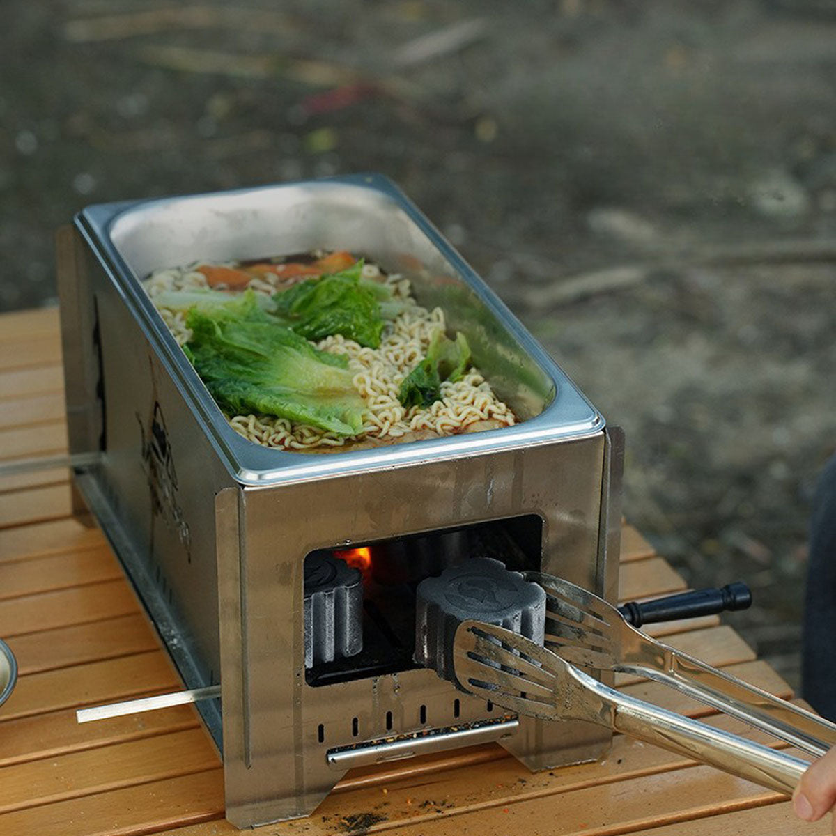 Outdoor Multi-Function Charcoal Camp Grill & Stove