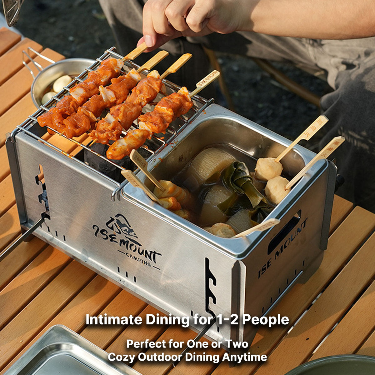 Outdoor Multi-Function Charcoal Camp Grill & Stove