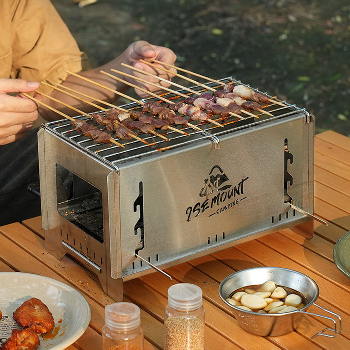 Outdoor Multi-Function Charcoal Camp Grill & Stove