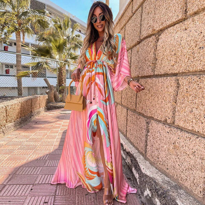 Image of Paige | Women's Slit V-Neck Maxi Dress