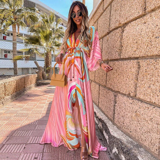 Image of Paige | Women's Slit V-Neck Maxi Dress