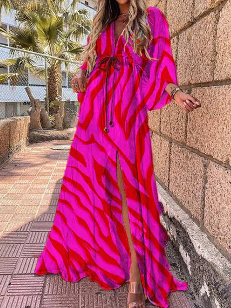 Image of Paige | Women's Slit V-Neck Maxi Dress
