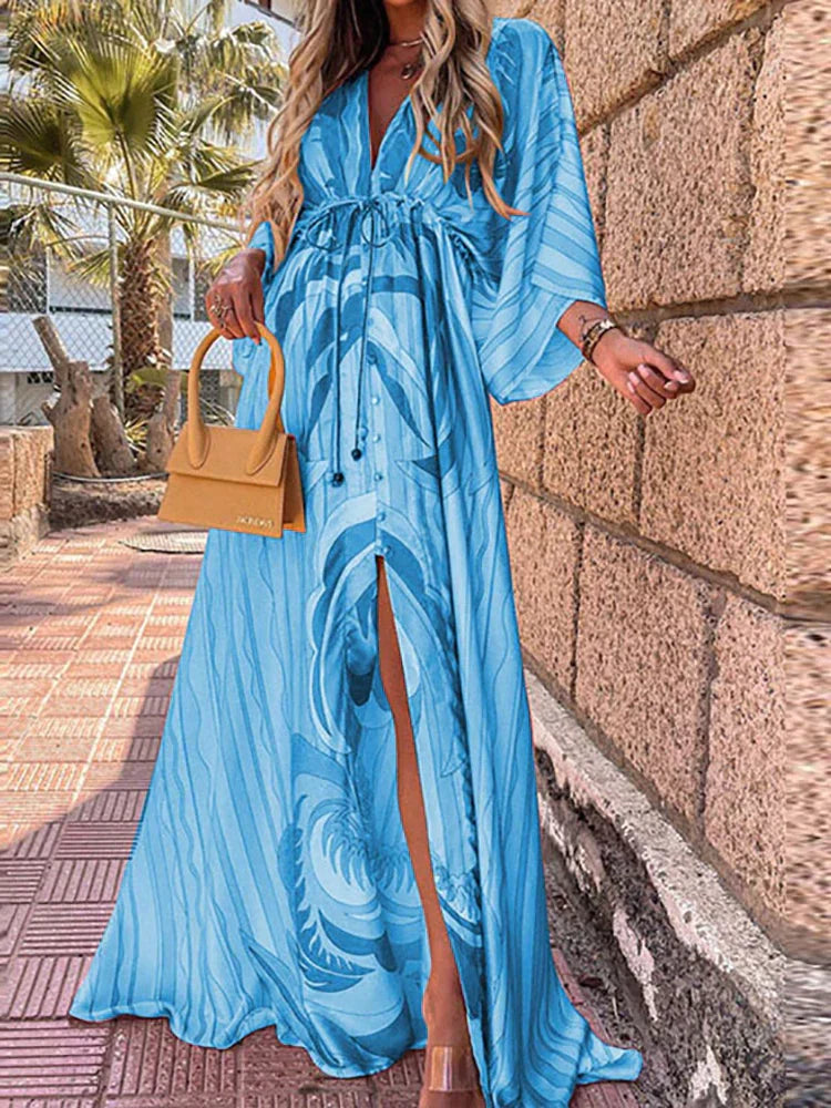 Image of Paige | Women's Slit V-Neck Maxi Dress
