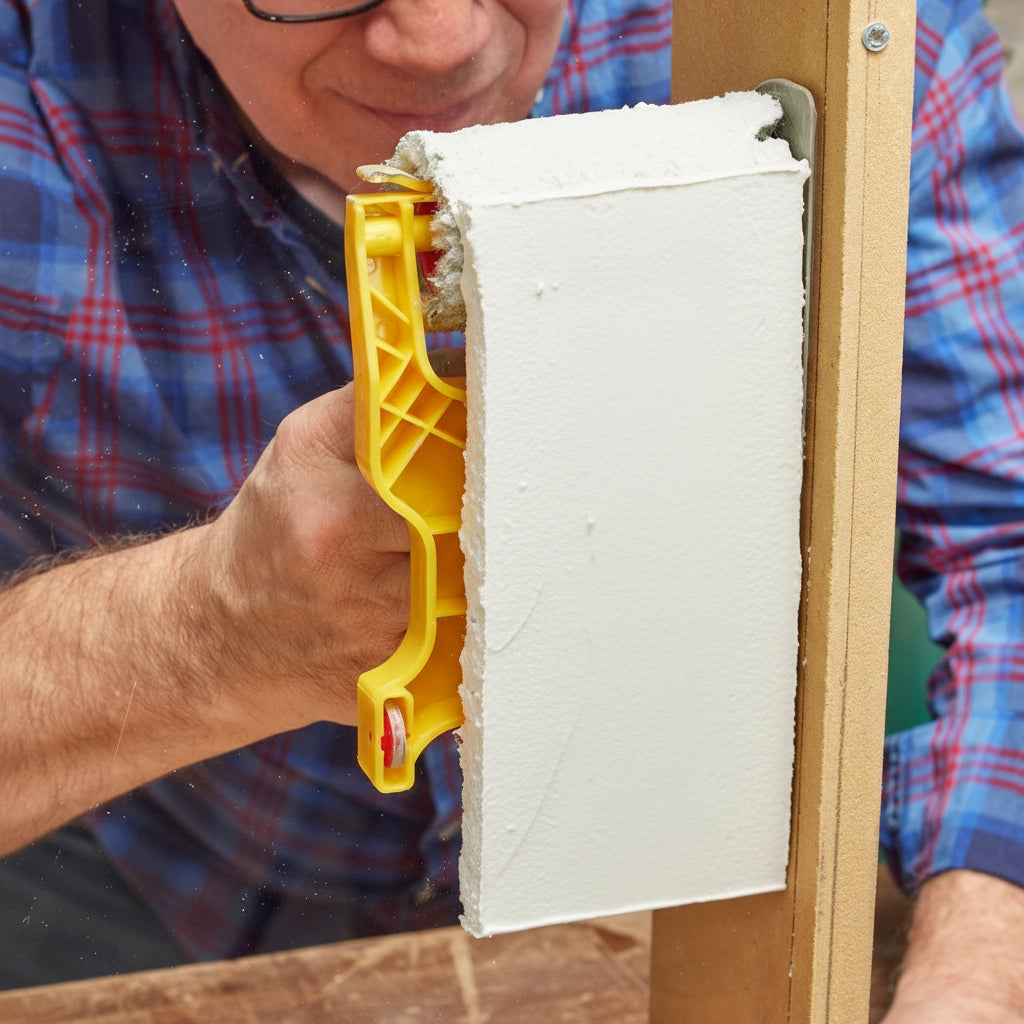 Paint Roller Edger Tool - Tape-Free Baseboard and Crown Molding Guide