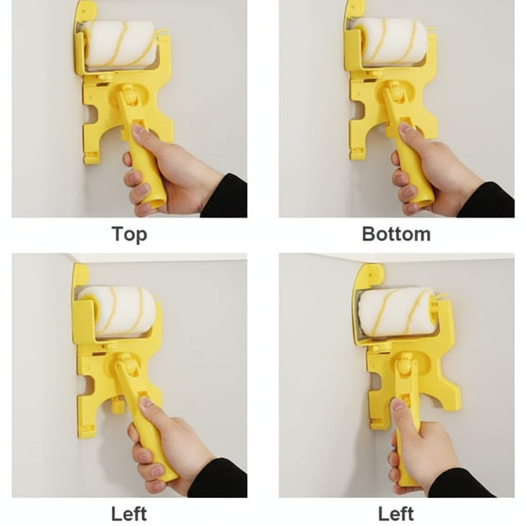 Paint Roller Edger Tool - Tape-Free Baseboard and Crown Molding Guide