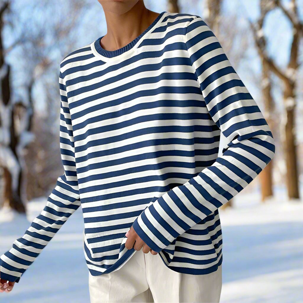 Image of Pam | Women's Striped Long Sleeve T-Shirt