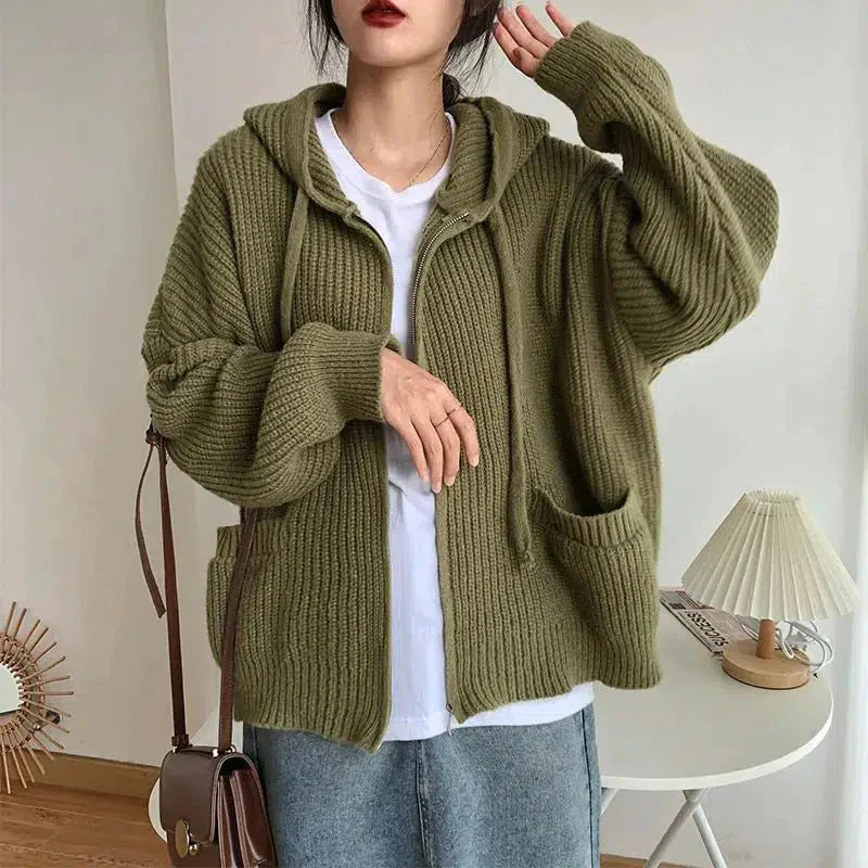 Image of Patricia | Women's Hooded Zip-Up Cardigan