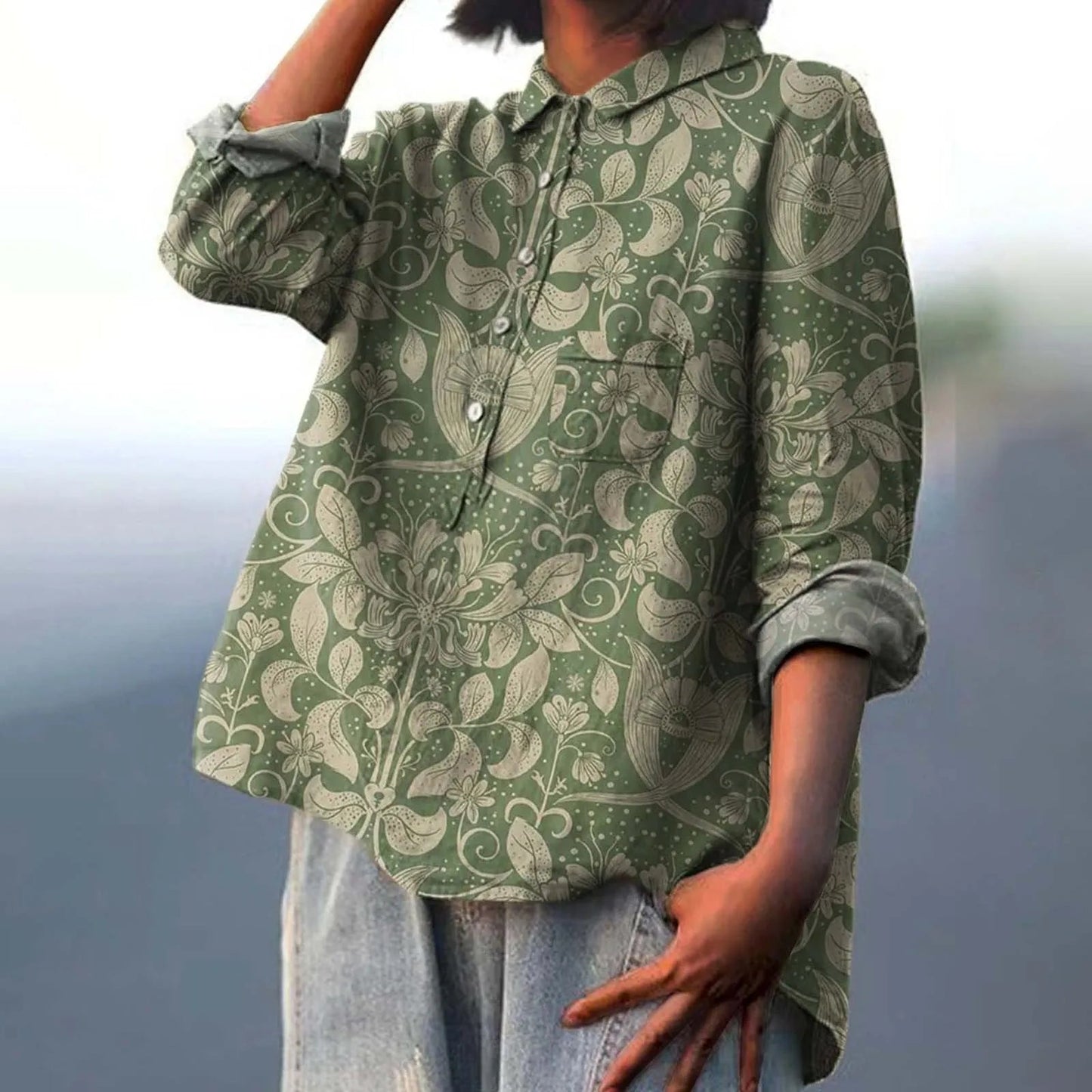 Image of Patricia | Women's Printed Button-Down Shirt