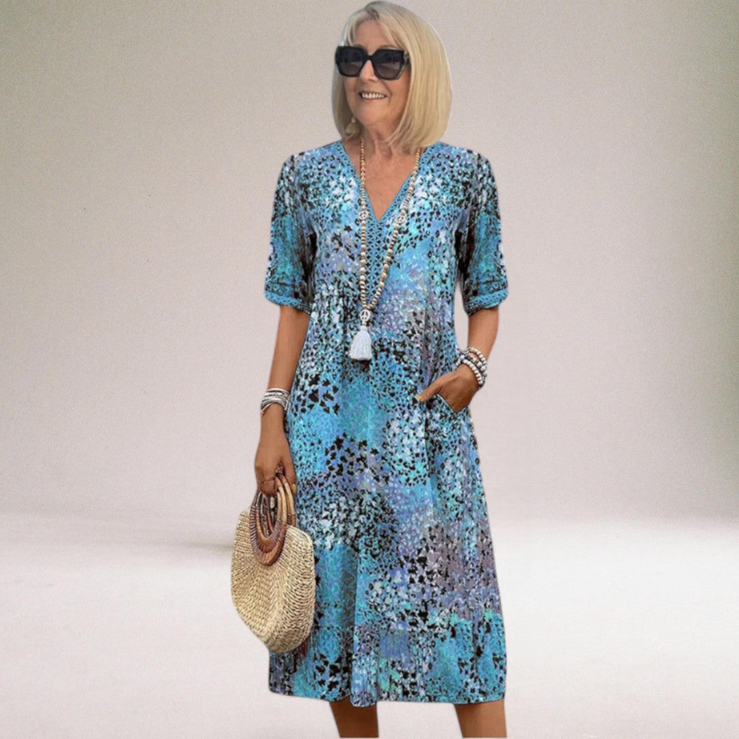 Image of Patricia | Women's V-Neck Midi Dress