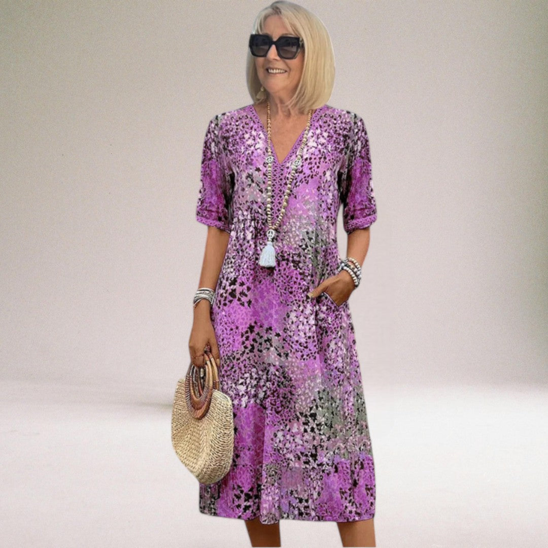 Image of Patricia | Women's V-Neck Midi Dress