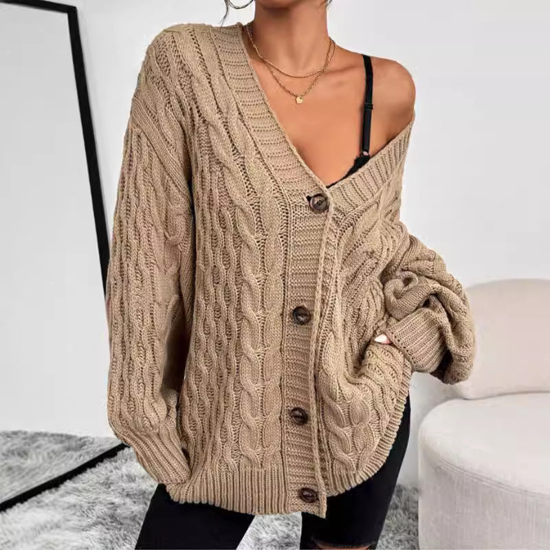 Image of Peggy | Women's Oversized Cable Knit Cardigan