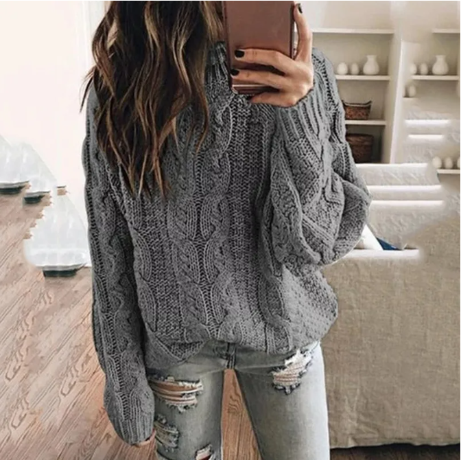 Peggy | Women's Off the Shoulder Cable Knit Sweater - Image 1