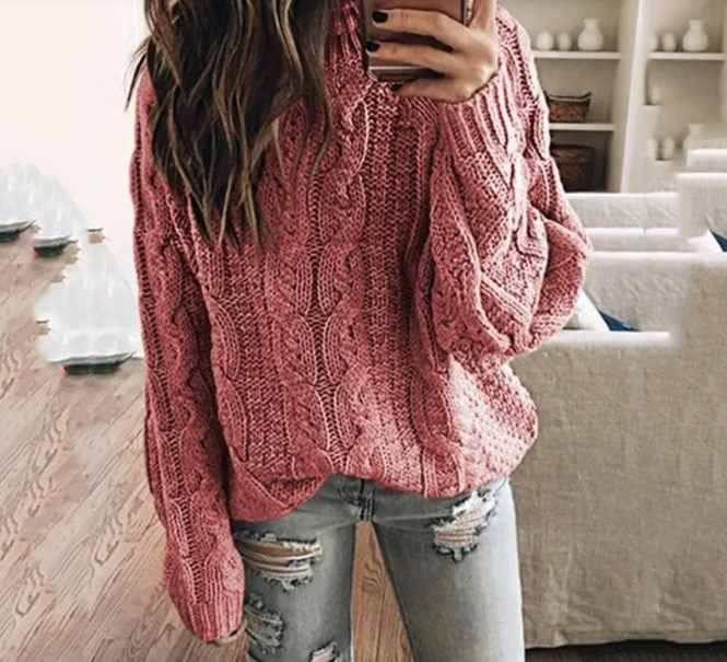 Peggy | Women's Off the Shoulder Cable Knit Sweater - Image 2