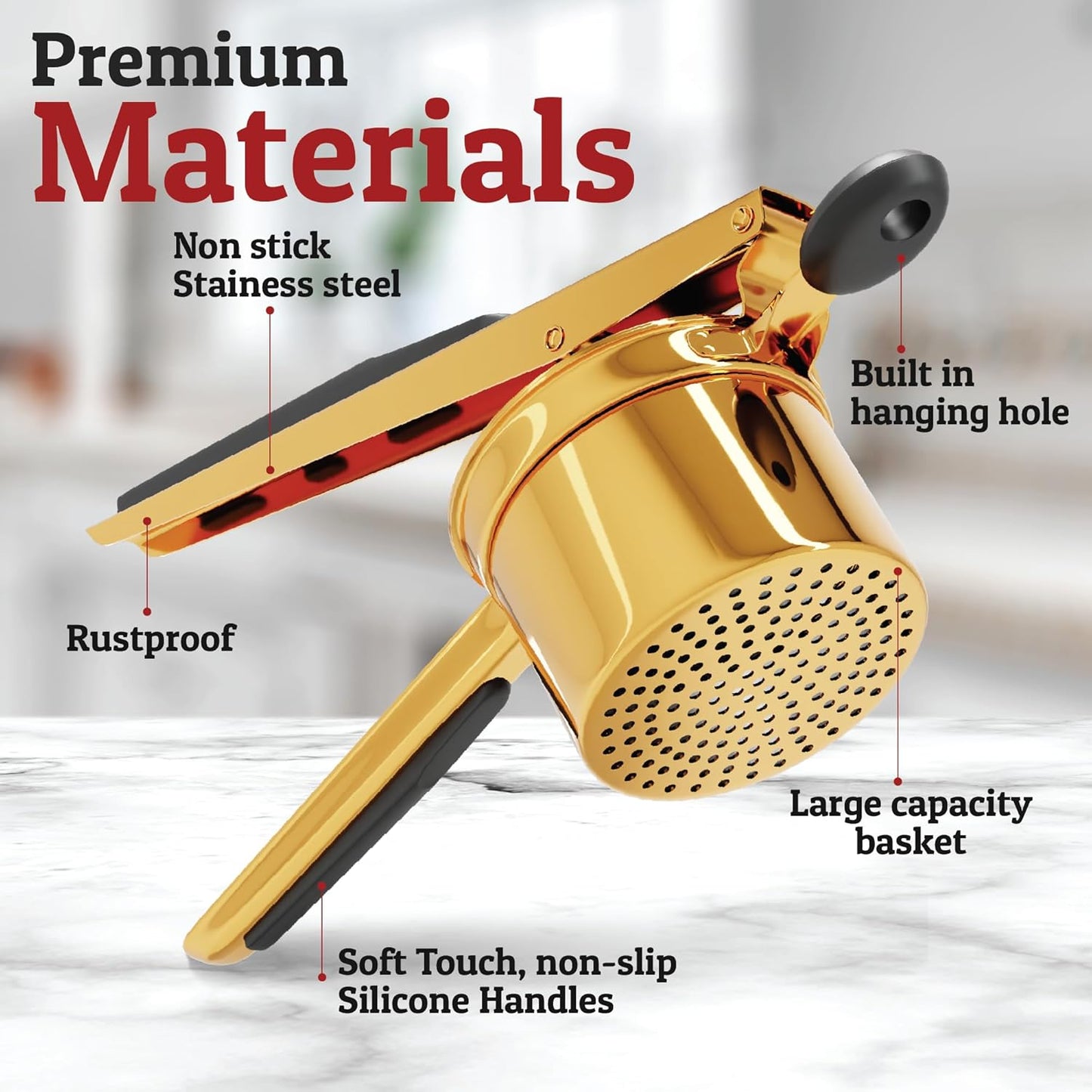 Perfect Mashed Potatoes: Heavy Duty Stainless Steel Potato Ricer