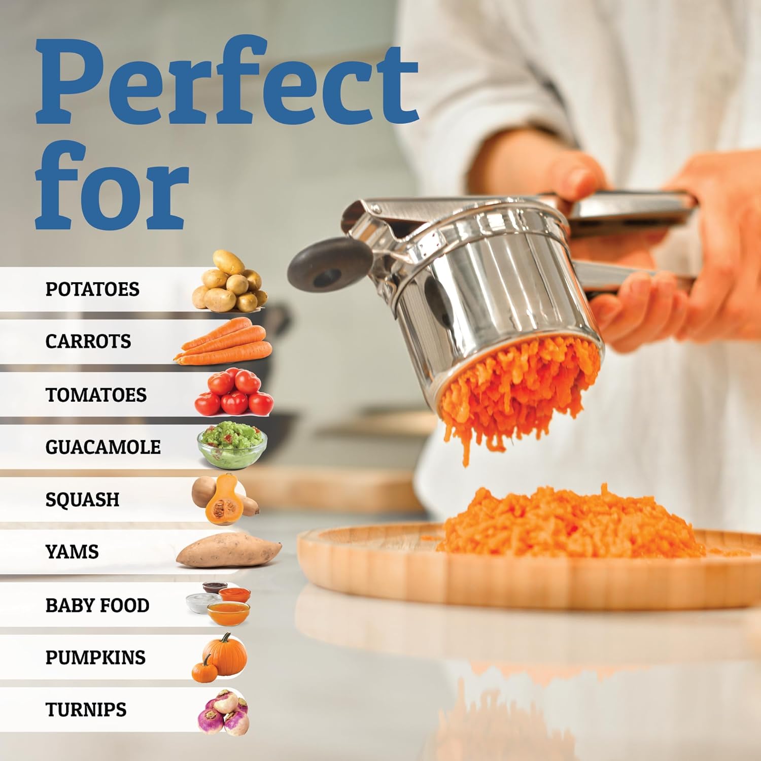 Perfect Mashed Potatoes: Heavy Duty Stainless Steel Potato Ricer
