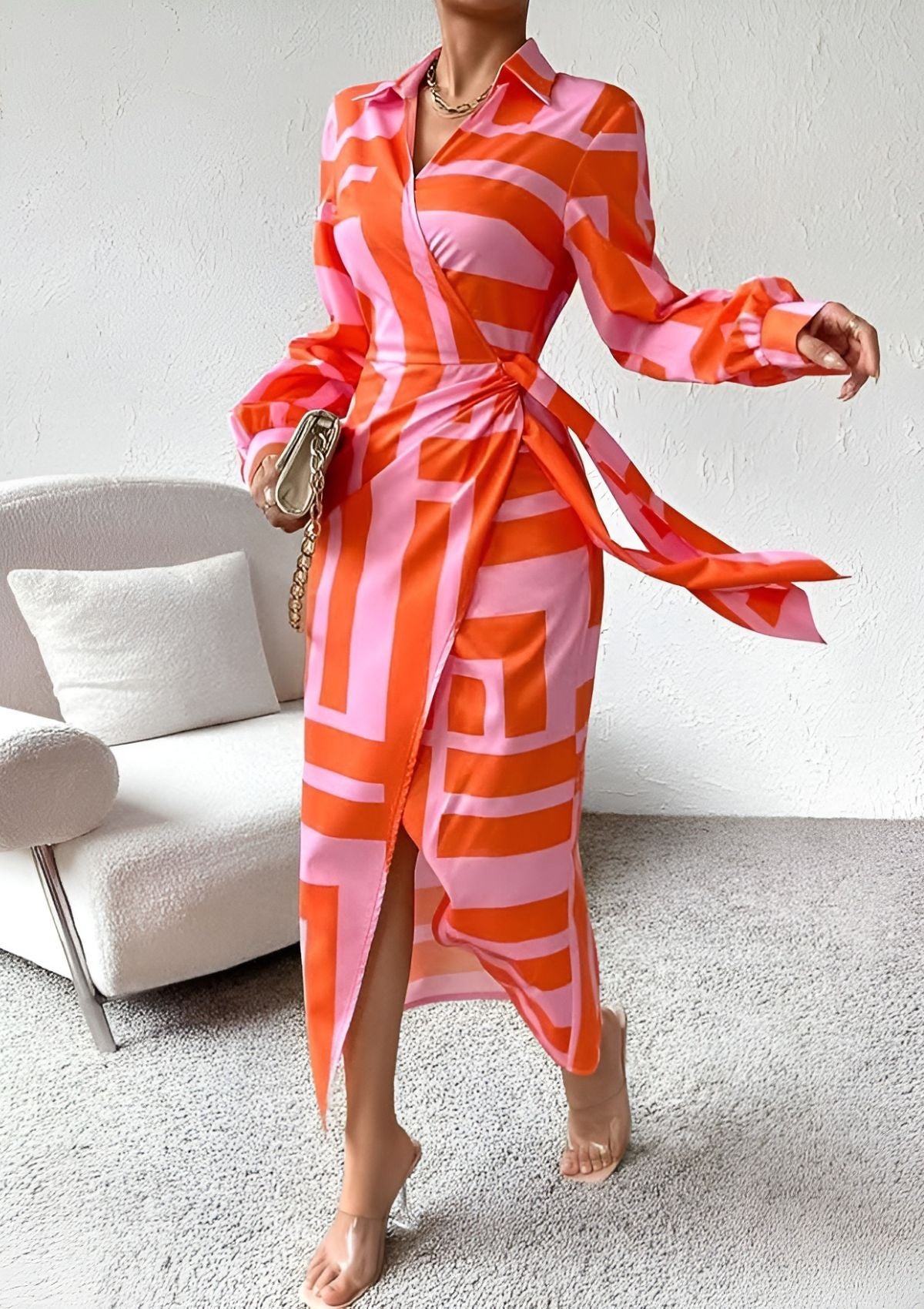 Image of Phyllis | Women's Wrap Midi Dress