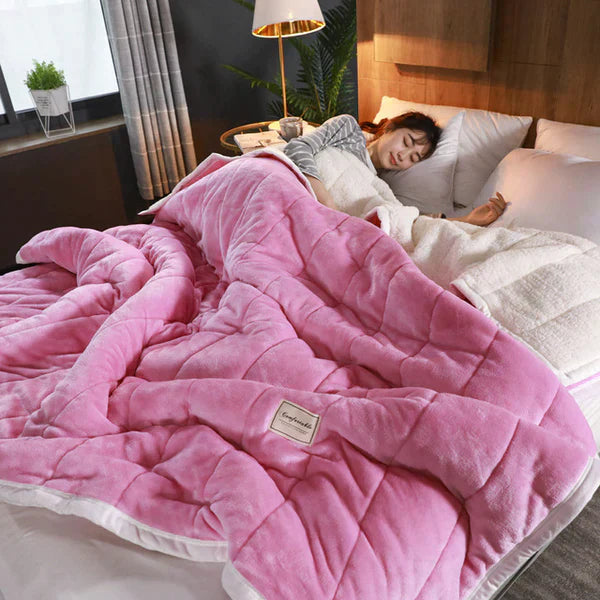 Plush Blanket Heaven – Warmth and Comfort – beautiful quilted pattern – universal and stylish – perfect for cuddling and adding charm to your interior