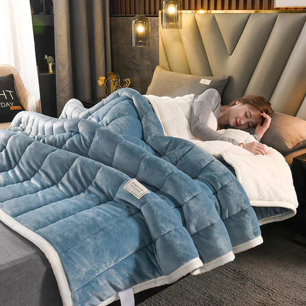 Plush Blanket Heaven – Warmth and Comfort – beautiful quilted pattern – universal and stylish – perfect for cuddling and adding charm to your interior