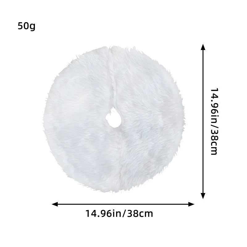 Plush Faux Fur Christmas Tree Skirt for Small Tabletop Trees