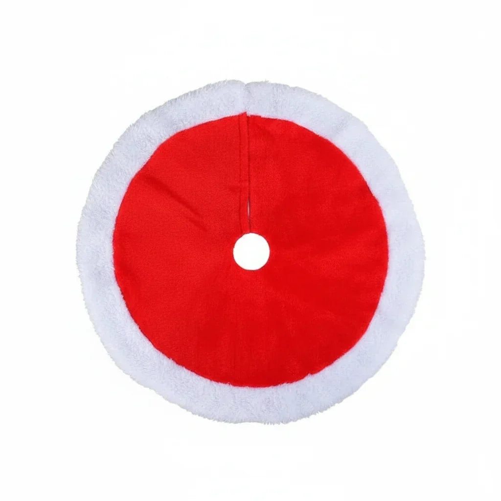 Plush Faux Fur Christmas Tree Skirt for Small Tabletop Trees