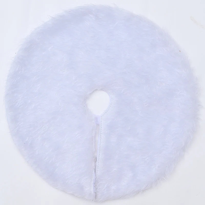 Plush Faux Fur Christmas Tree Skirt for Small Tabletop Trees