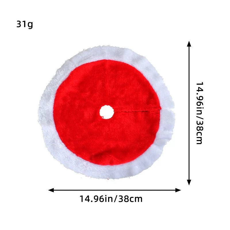Plush Faux Fur Christmas Tree Skirt for Small Tabletop Trees