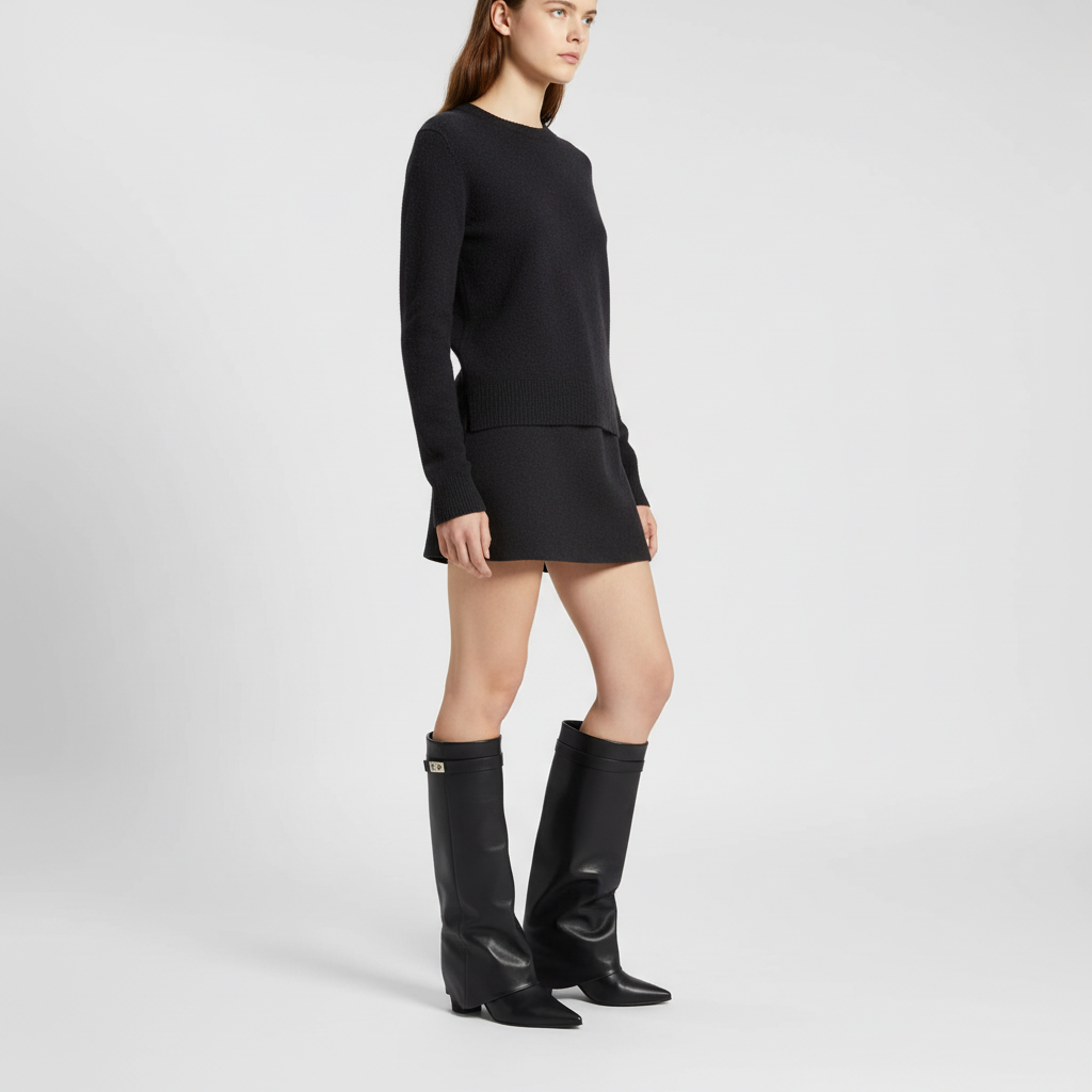 Pointed Toe Boots with Hidden Wedge