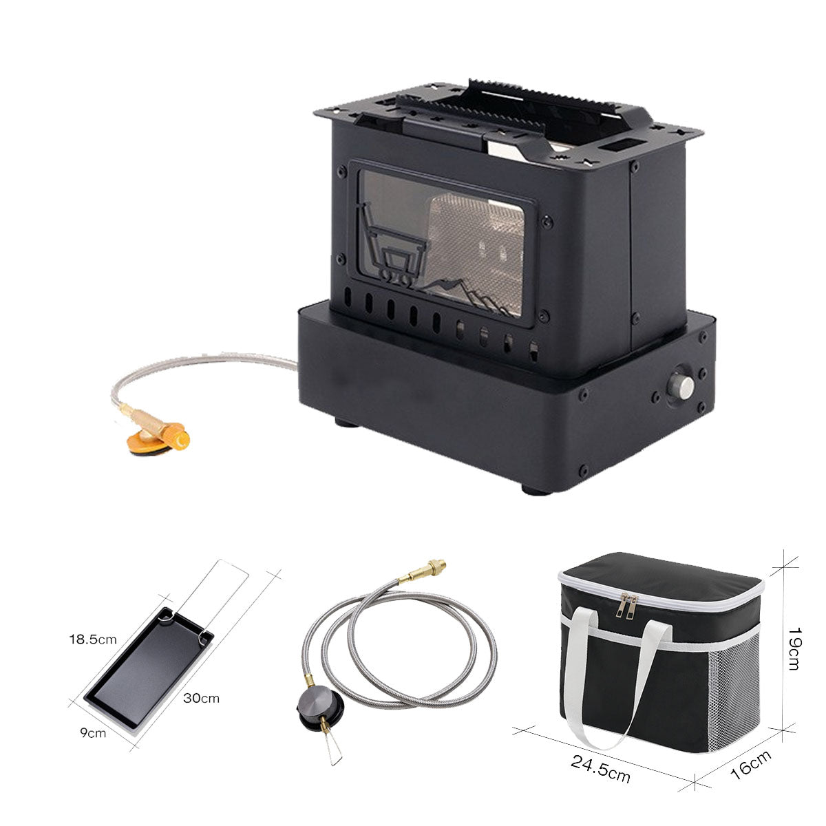 Portable 1900W Retro Gas Stove with Flame View