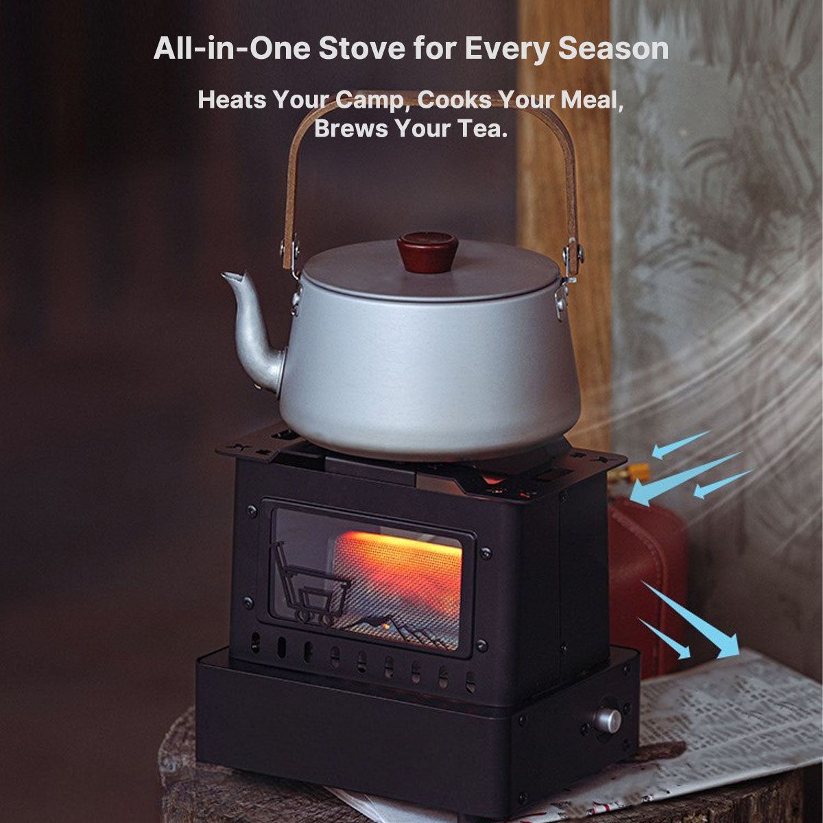 Portable 1900W Retro Gas Stove with Flame View