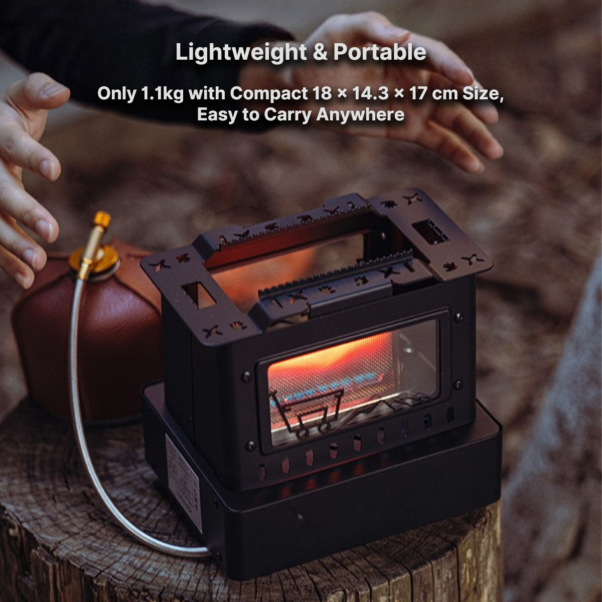 Portable 1900W Retro Gas Stove with Flame View