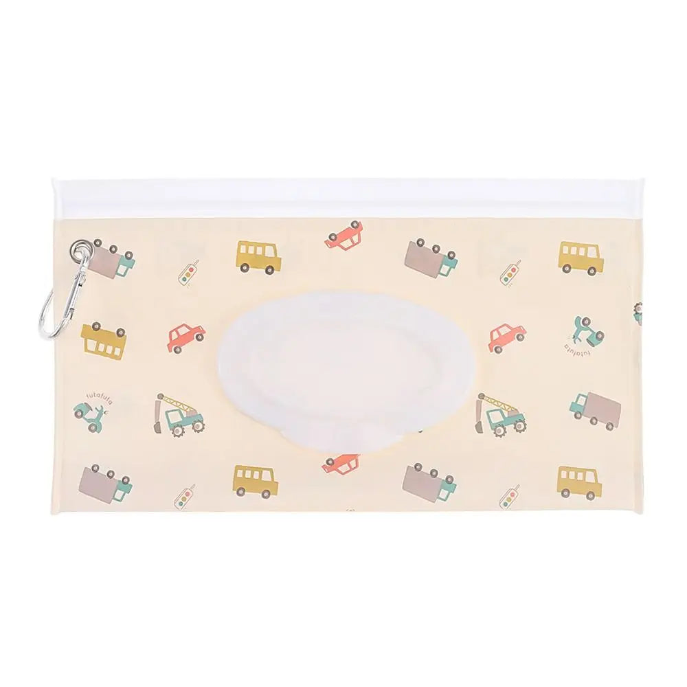 Portable Baby Wet Wipe Pouch with Flip Top Lid and Carrying Strap
