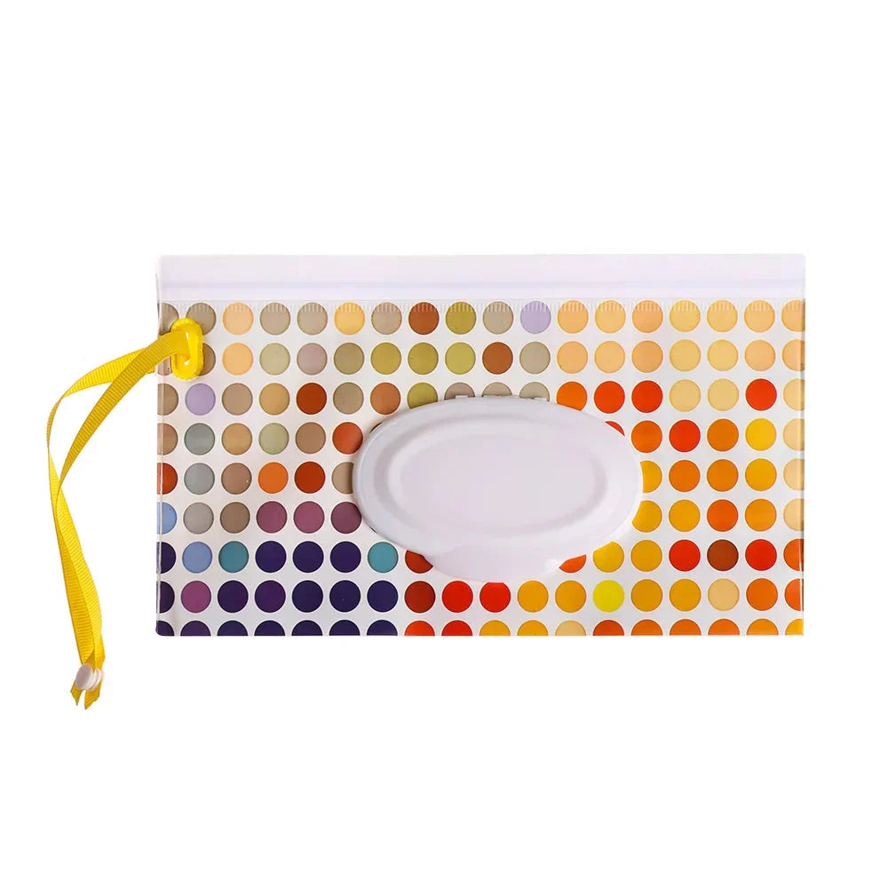 Portable Baby Wet Wipe Pouch with Flip Top Lid and Carrying Strap