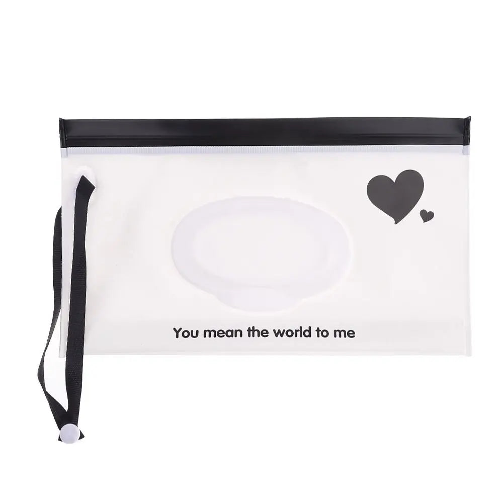 Portable Baby Wet Wipe Pouch with Flip Top Lid and Carrying Strap