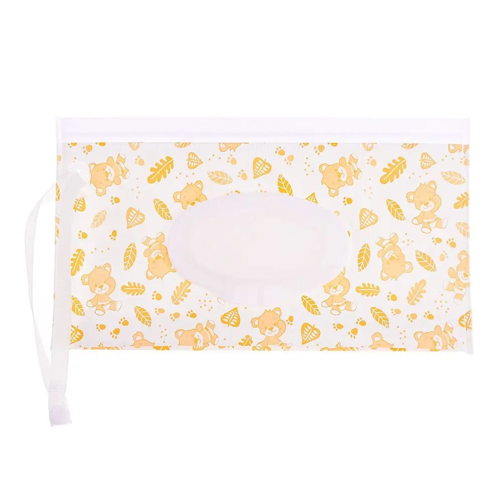 Portable Baby Wet Wipe Pouch with Flip Top Lid and Carrying Strap