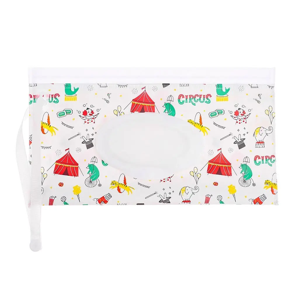 Portable Baby Wet Wipe Pouch with Flip Top Lid and Carrying Strap