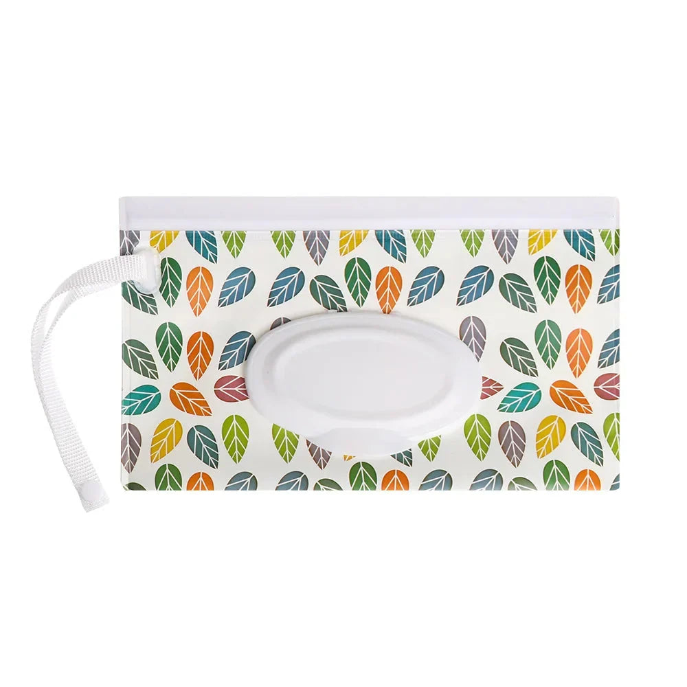 Portable Baby Wet Wipe Pouch with Flip Top Lid and Carrying Strap