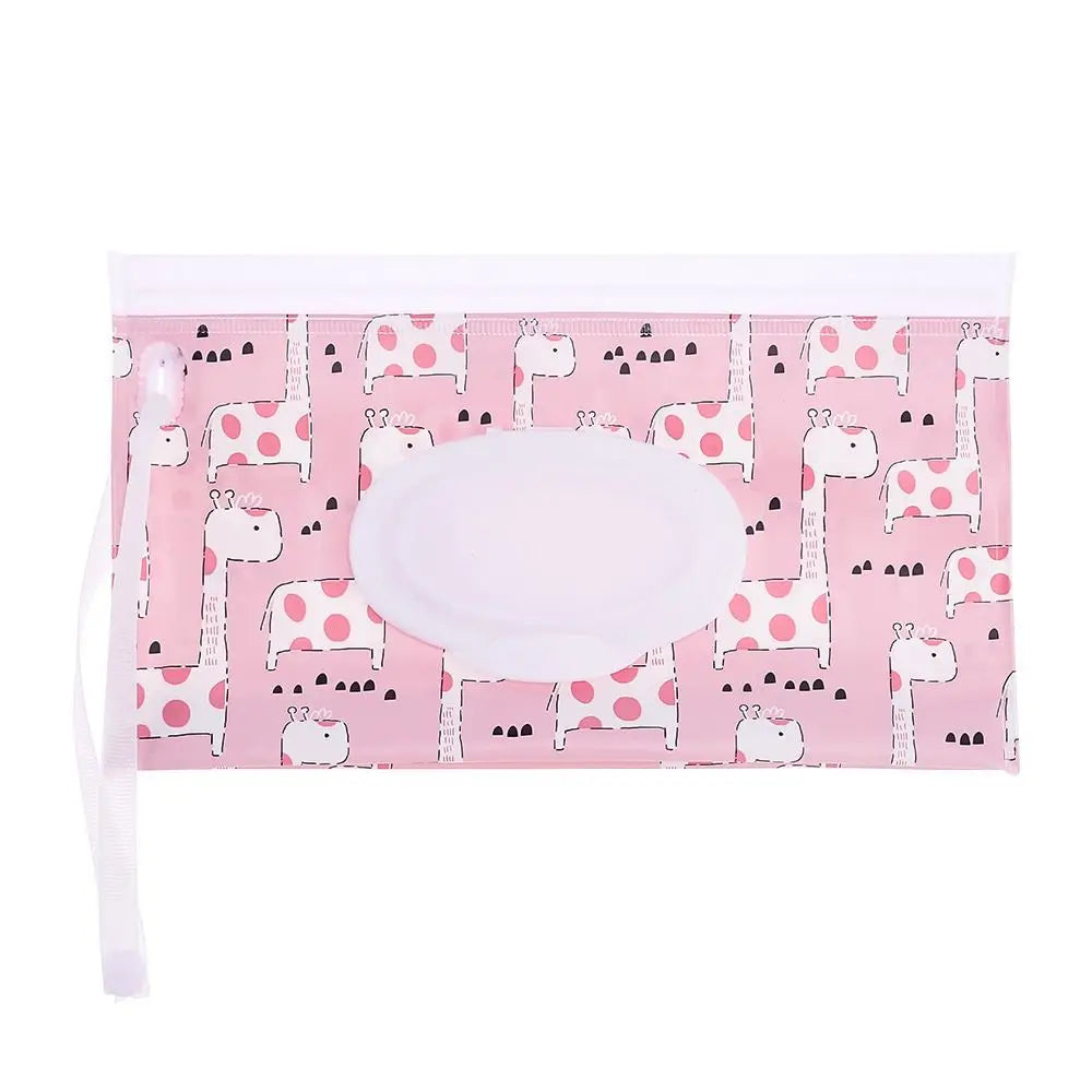 Portable Baby Wet Wipe Pouch with Flip Top Lid and Carrying Strap