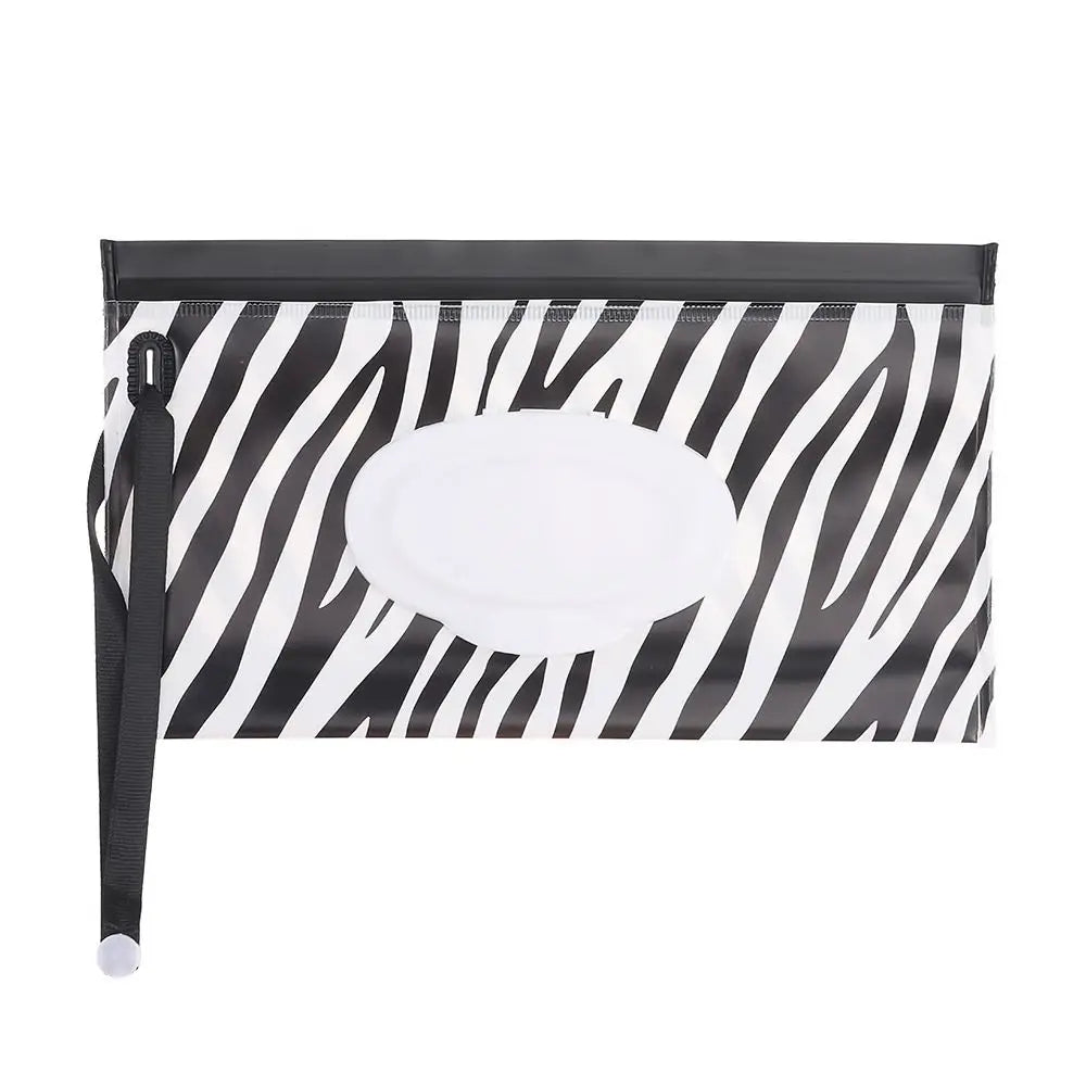 Portable Baby Wet Wipe Pouch with Flip Top Lid and Carrying Strap