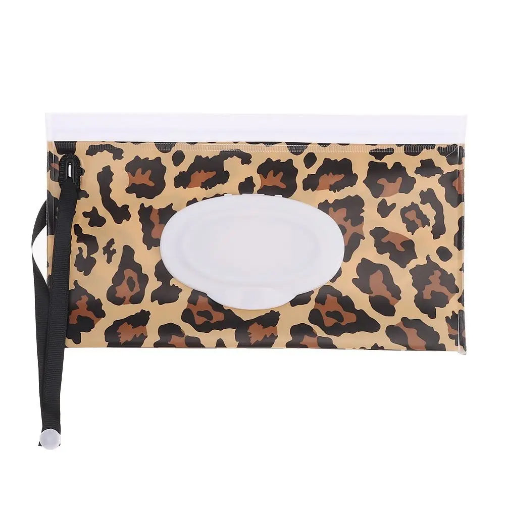 Portable Baby Wet Wipe Pouch with Flip Top Lid and Carrying Strap